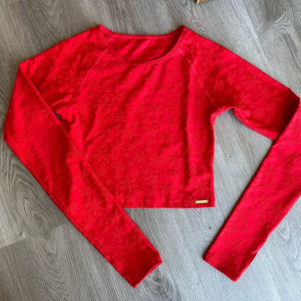 Zyia Red Snowflake Top